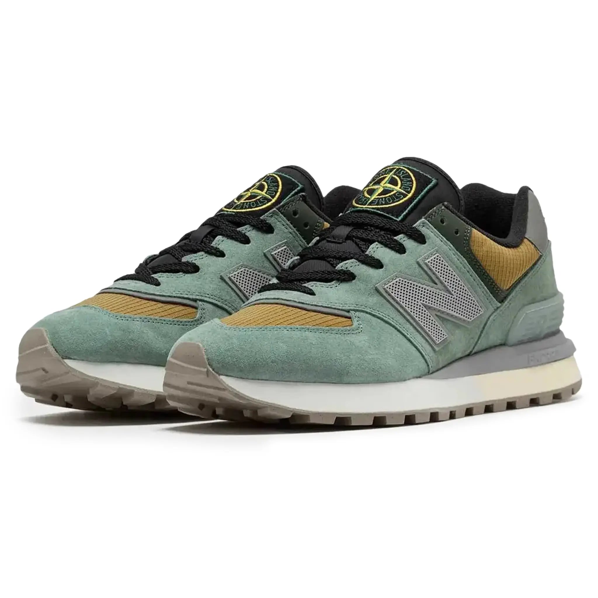 Pair view of Stone Island x New Balance 574 Legacy Light Green U574LGTN